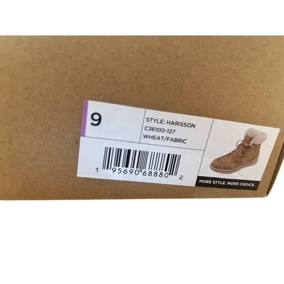 Cliffs by White Mountain Harisson Faux-Fur Lace-Up Winter Boots 9 Wheat/Tan New - Picture 10 of 10